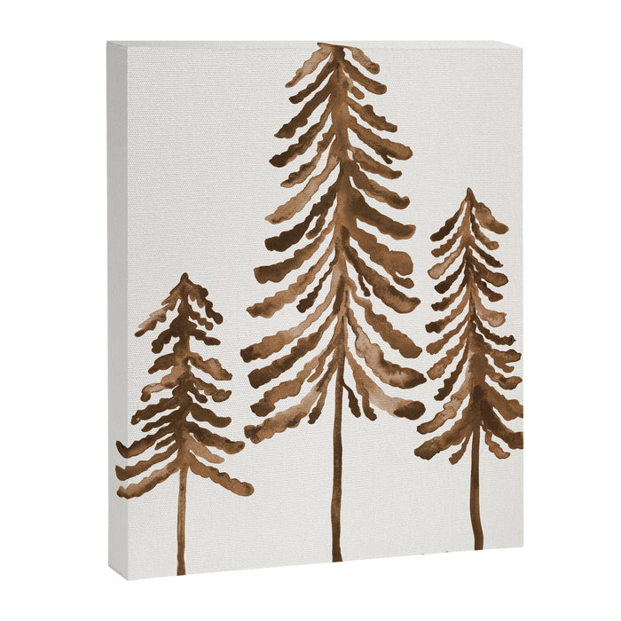 Pine Trees - Sepia Palette Canvas Print Gallery Image 1