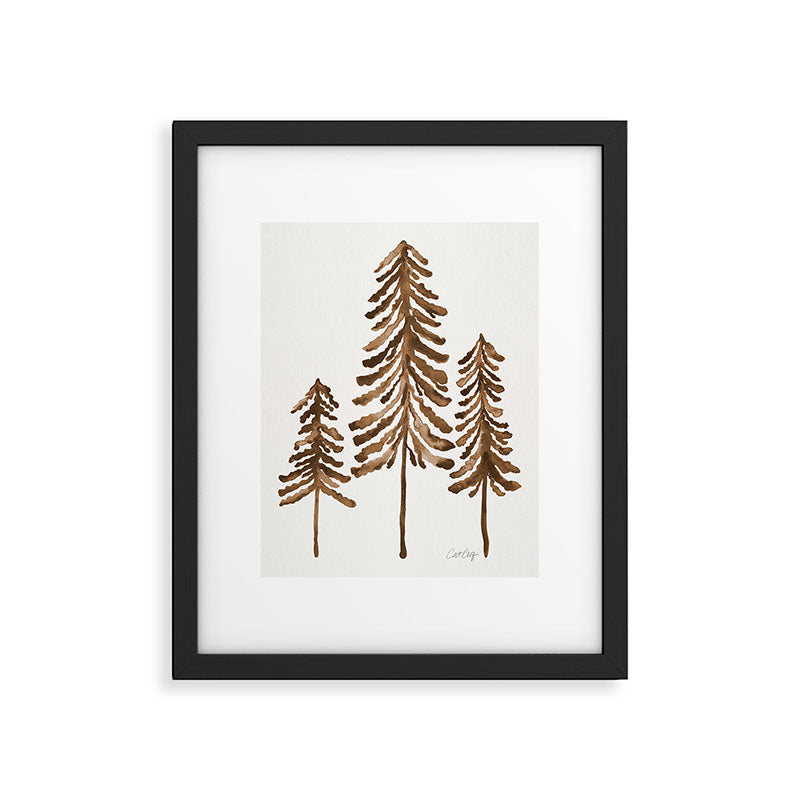 Pine Trees - Sepia Palette Framed Art Print Gallery Image 5