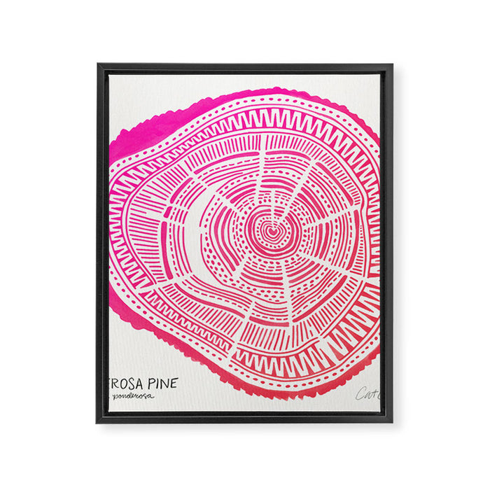 Ponderosa Pine - Pink OmbrÃ© Palette Framed Canvas Print Gallery Image 1