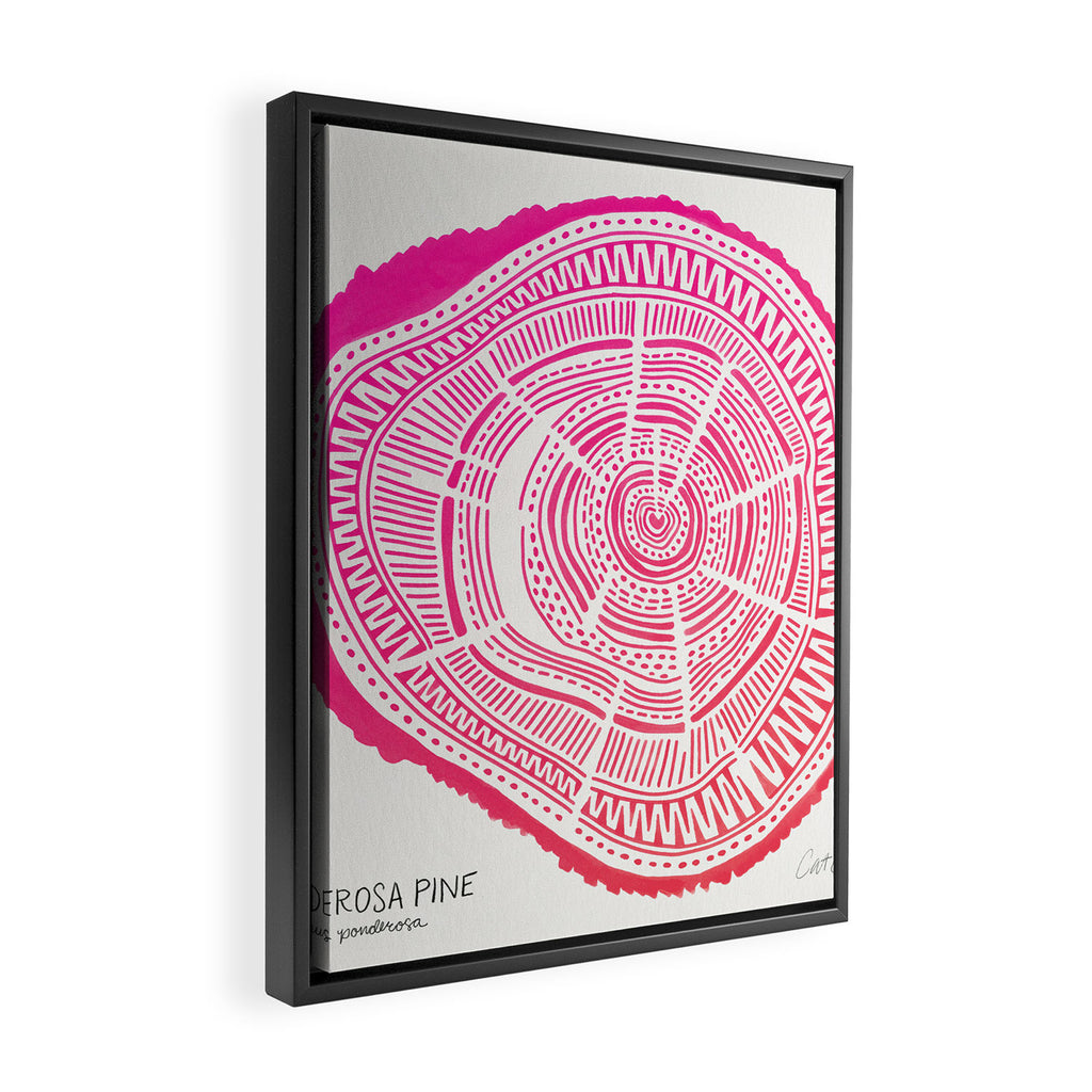 Ponderosa Pine - Pink OmbrÃ© Palette Framed Canvas Print Gallery Image 2