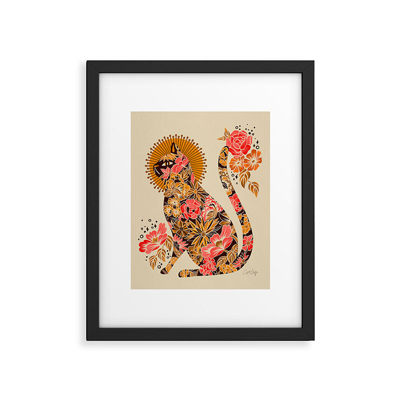 Porcelain Cat - 70s Palette Framed Art Print Gallery Image 6