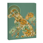 Porcelain Floral Dog - Mint & Ochre Canvas Print Gallery Image 8
