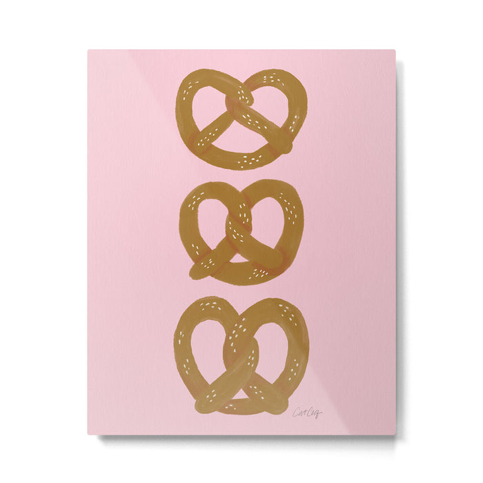 Pretzel Pattern - Blush Metal Print Gallery Image 1