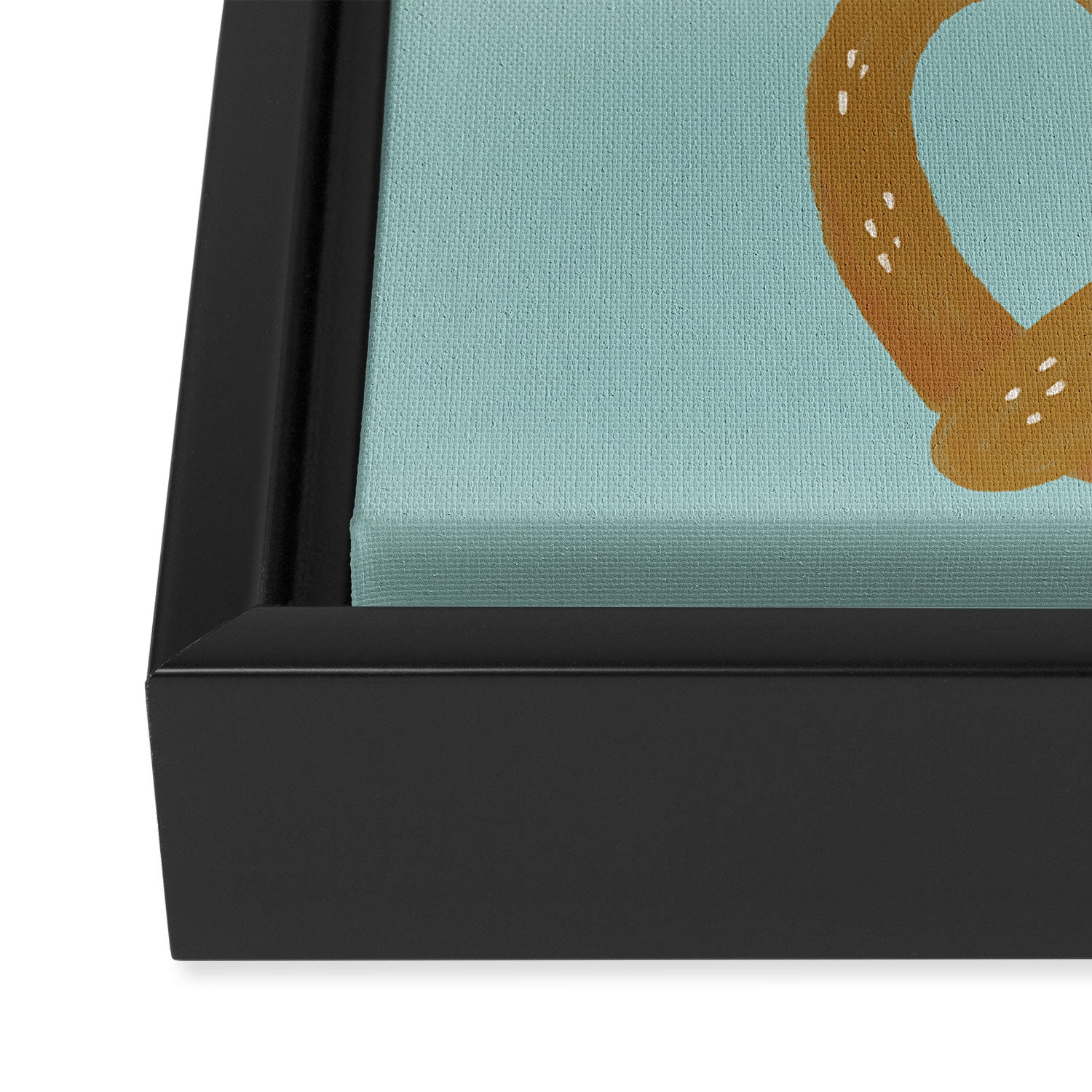 Pretzel Pattern - Mint Framed Canvas Print Gallery Image 3
