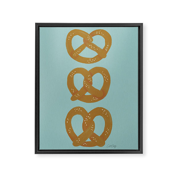 Pretzel Pattern - Mint Framed Canvas Print Gallery Image 1