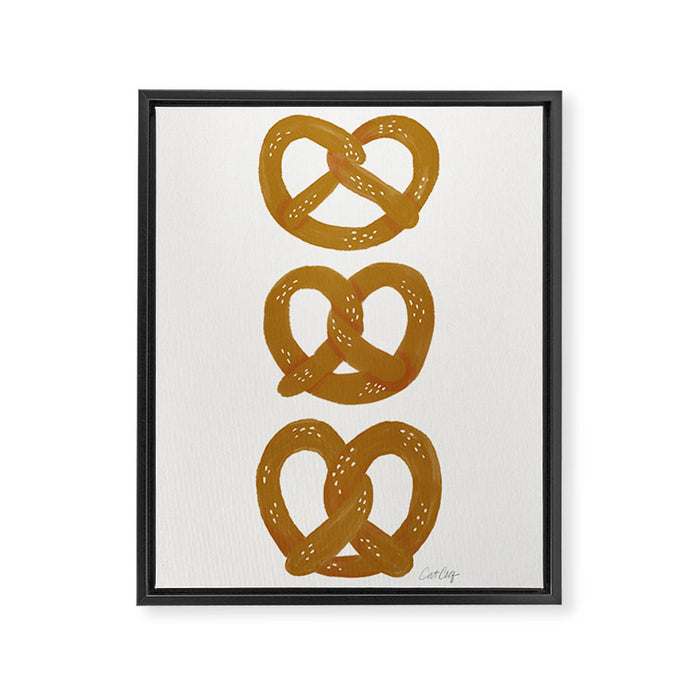 Pretzel Pattern - White Framed Canvas Print Gallery Image 1