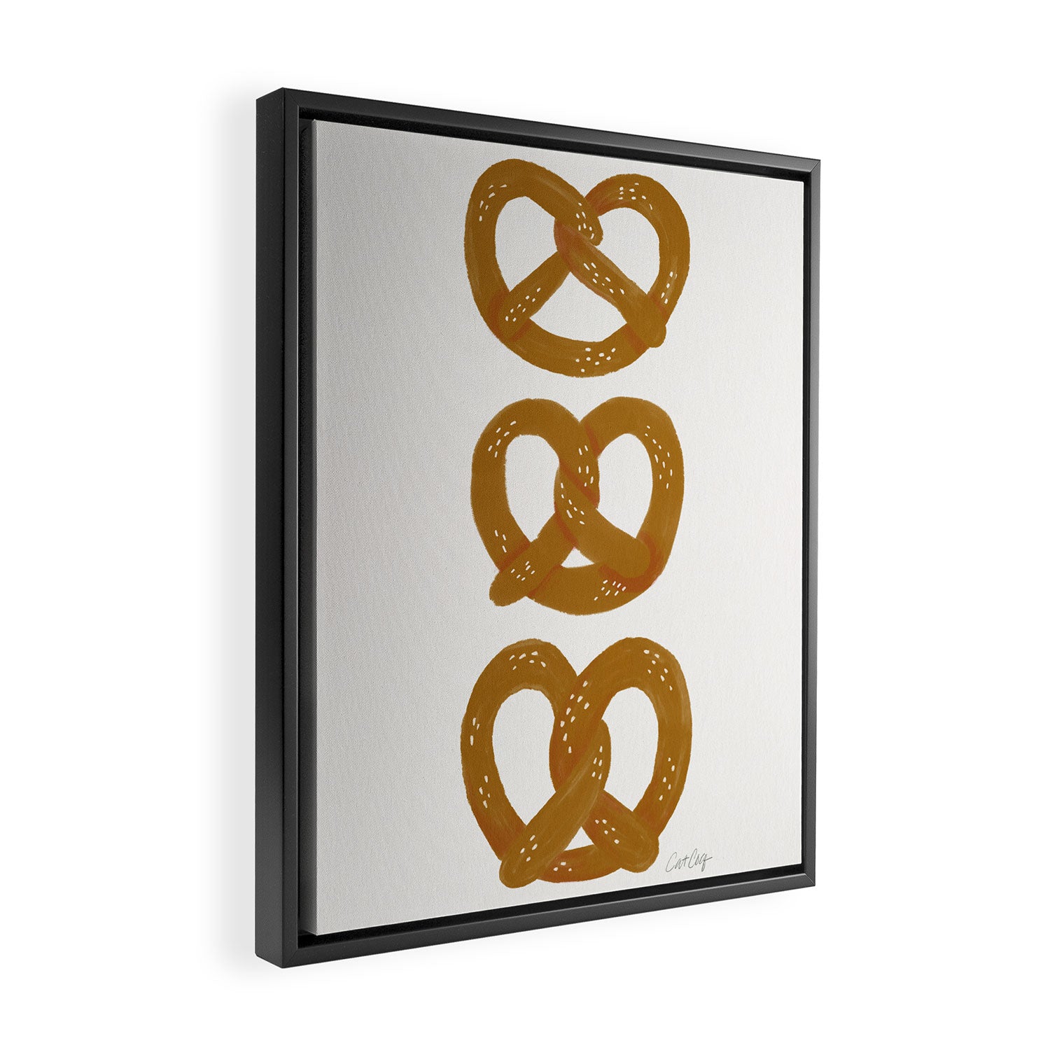 Pretzel Pattern - White Framed Canvas Print Gallery Image 2
