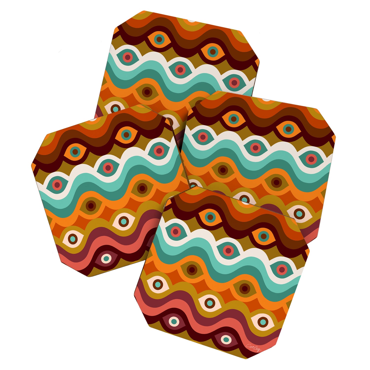 Psychedelic Eye Melt - 60s Palette Coaster Gallery Image 1