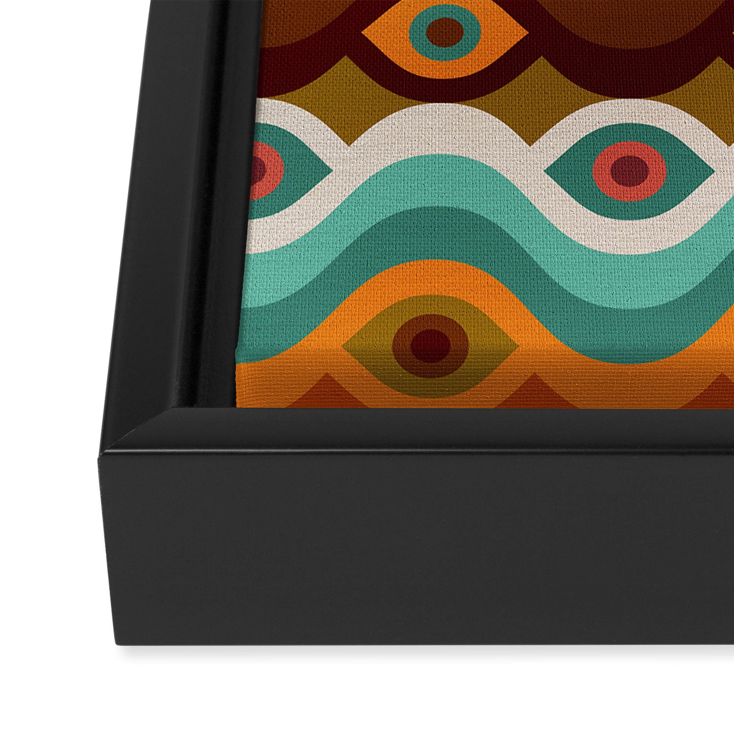 Psychedelic Eye Melt - 60s Palette Framed Canvas Print Gallery Image 3