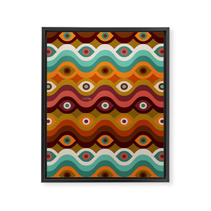 Psychedelic Eye Melt - 60s Palette Framed Canvas Print Gallery Image 1