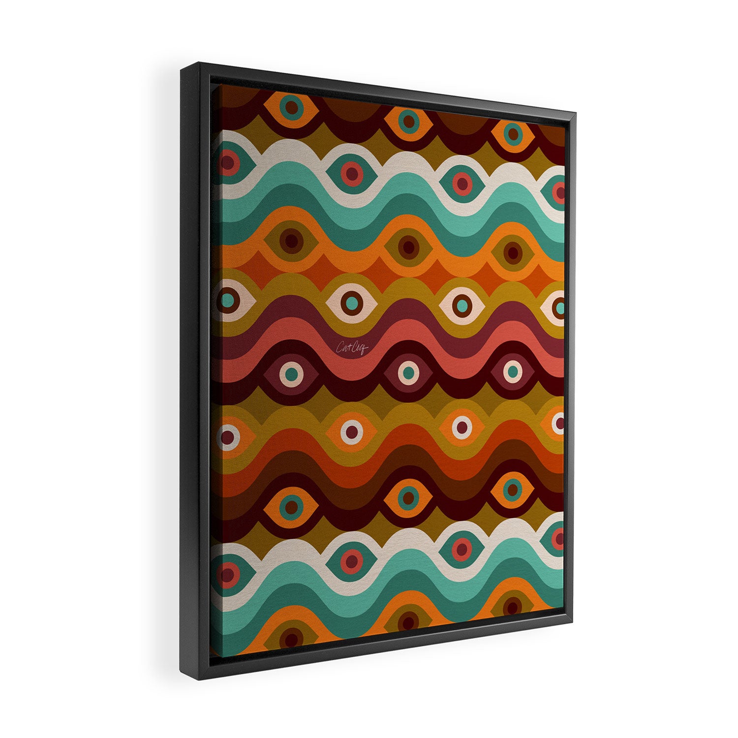 Psychedelic Eye Melt - 60s Palette Framed Canvas Print Gallery Image 2