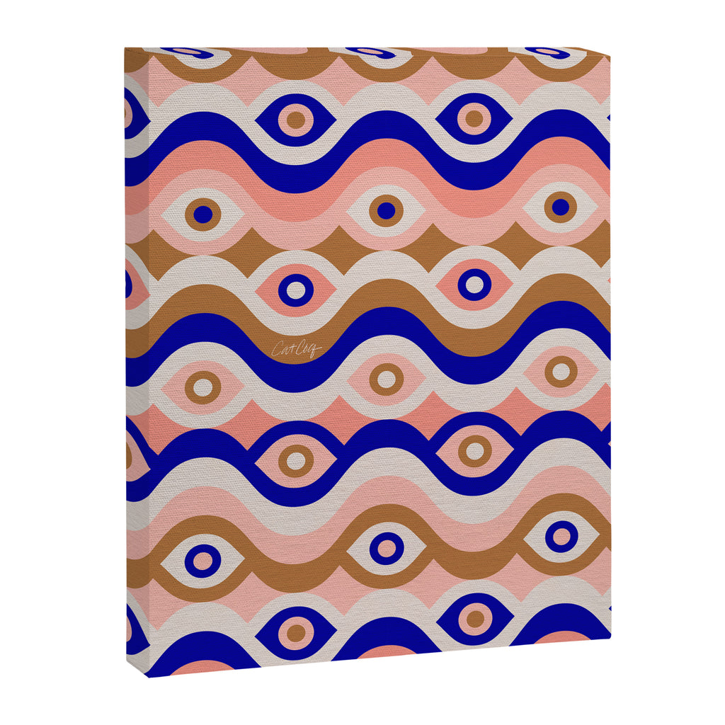 Psychedelic Eye Melt - Blue & Pink Canvas Print Gallery Image 8