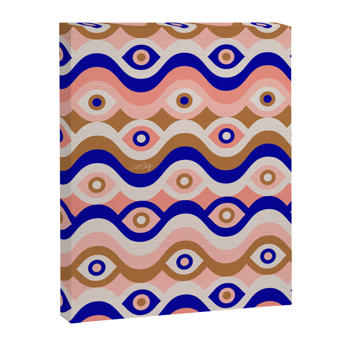 Psychedelic Eye Melt - Blue & Pink Canvas Print Gallery Image 1