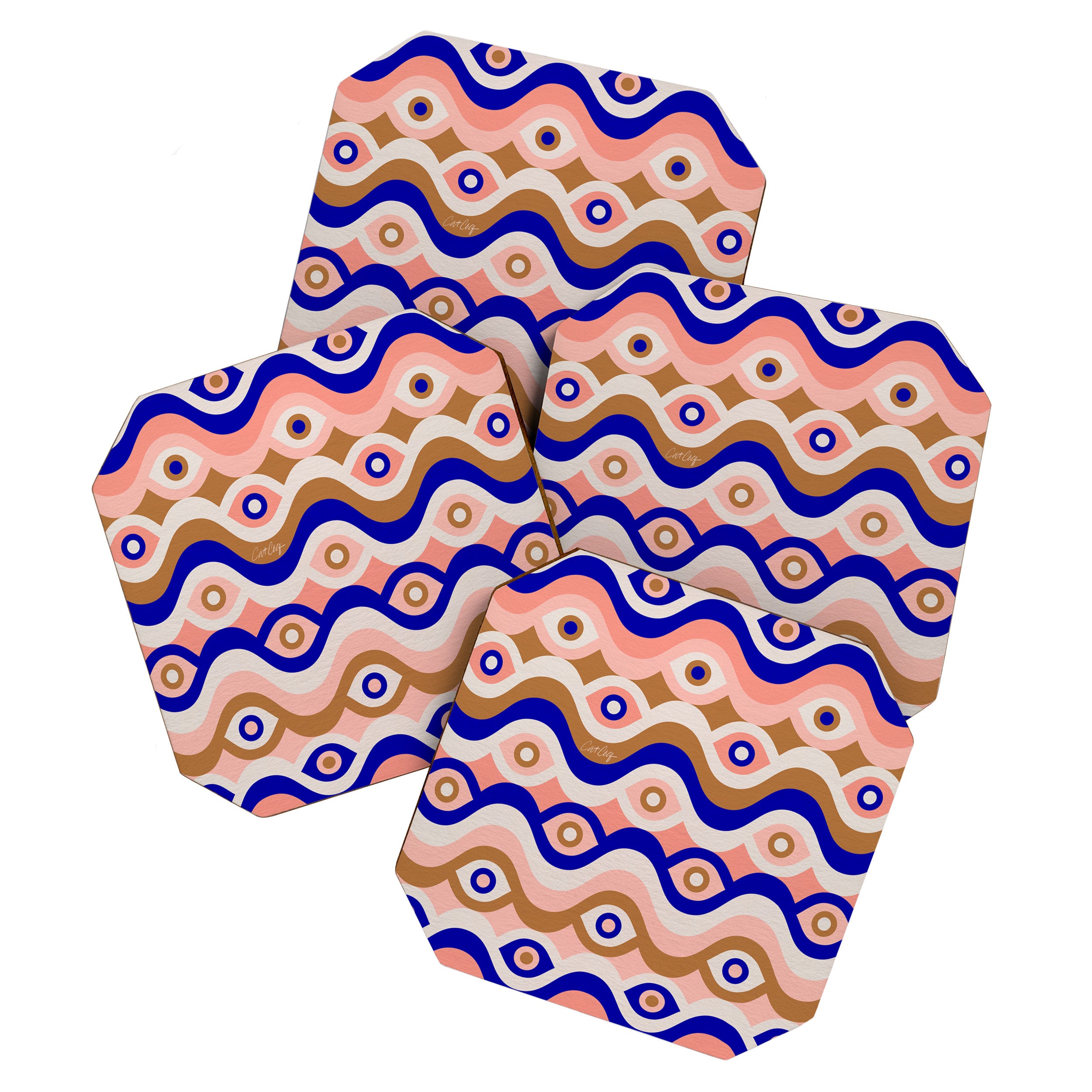 Psychedelic Eye Melt - Blue & Pink Coaster Gallery Image 1