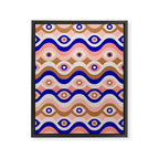 Psychedelic Eye Melt - Blue & Pink Framed Canvas Print Gallery Image 8