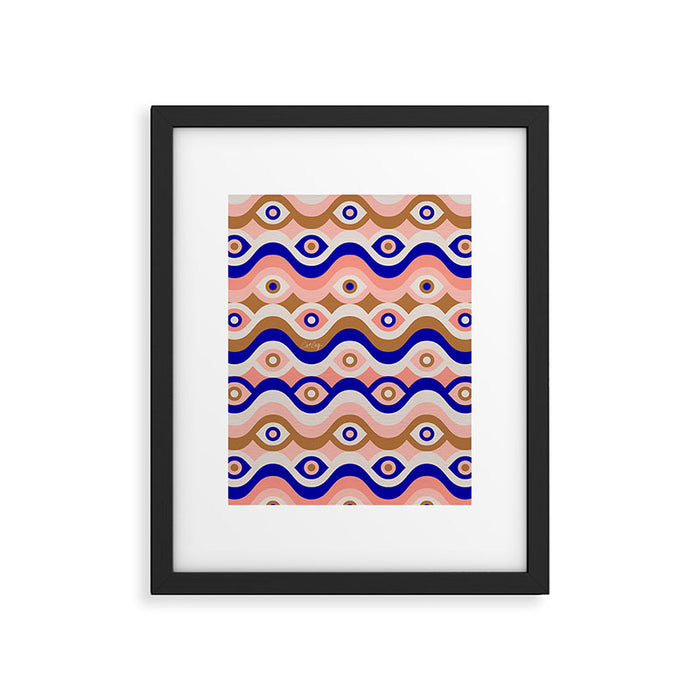 Psychedelic Eye Melt - Blue & Pink Framed Art Print Gallery Image 1