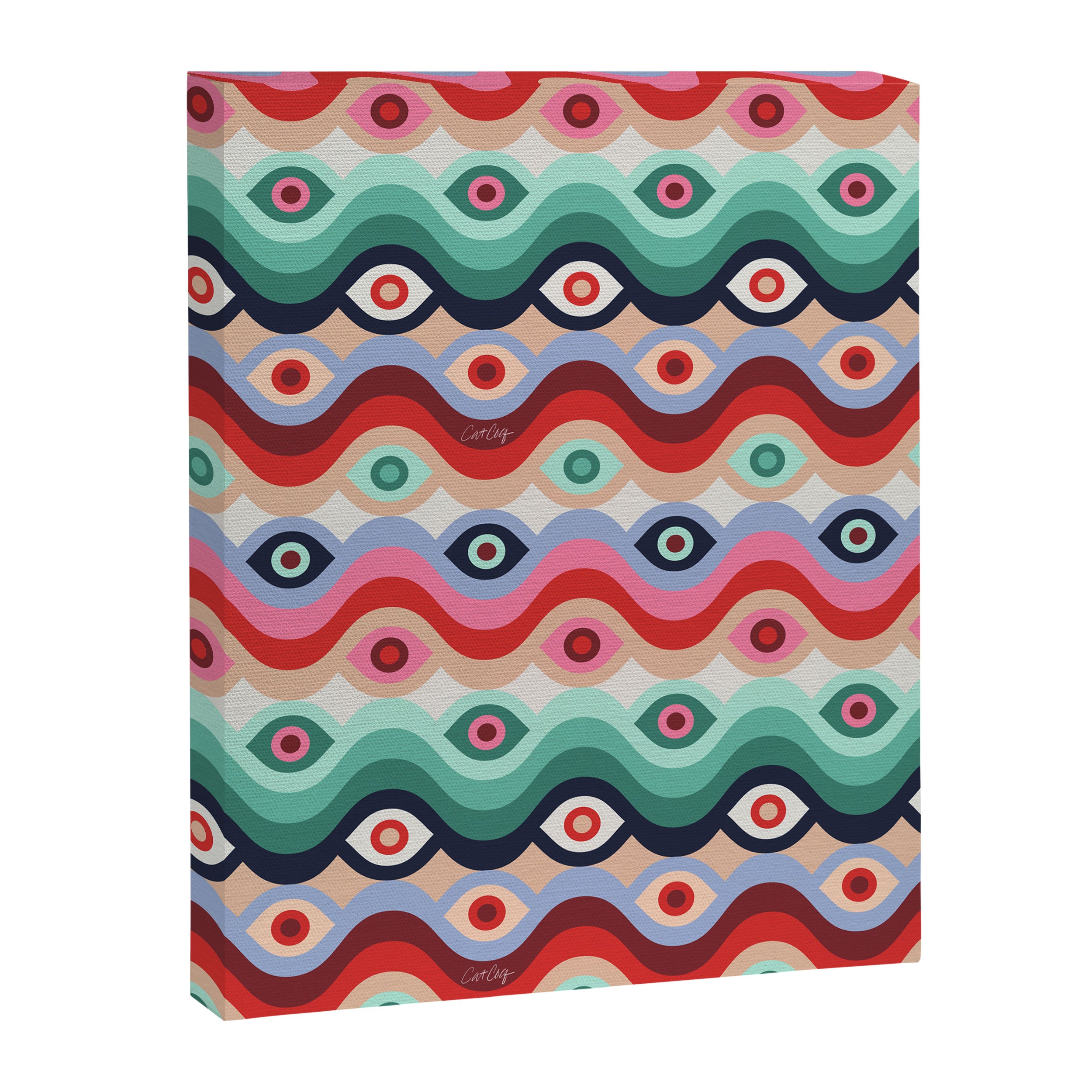 Psychedelic Eye Melt - Mint & Pink Canvas Print Gallery Image 8