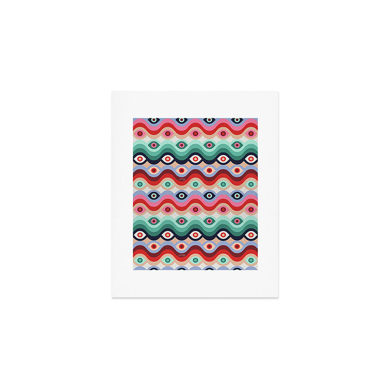 Psychedelic Eye Melt - Mint & Pink Art Print Gallery Image 1