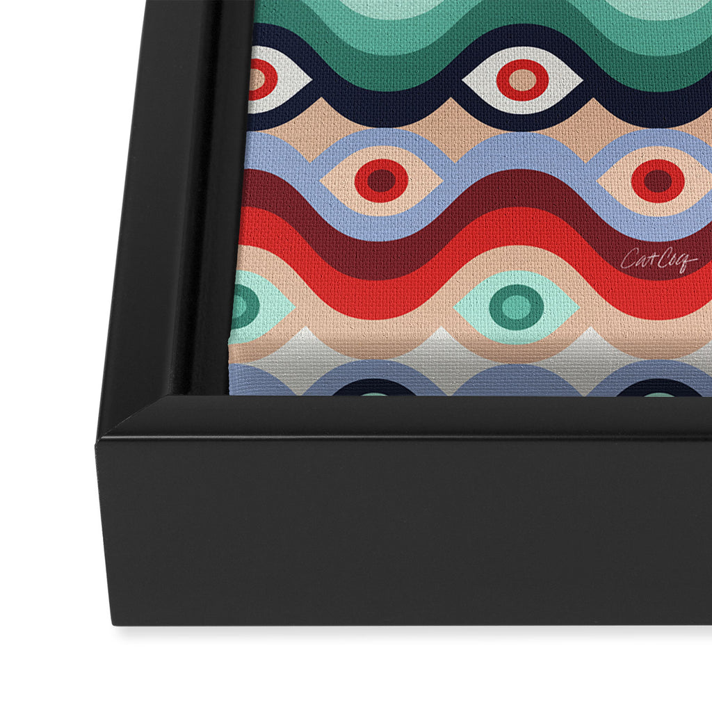 Psychedelic Eye Melt - Mint & Pink Framed Canvas Print Gallery Image 3