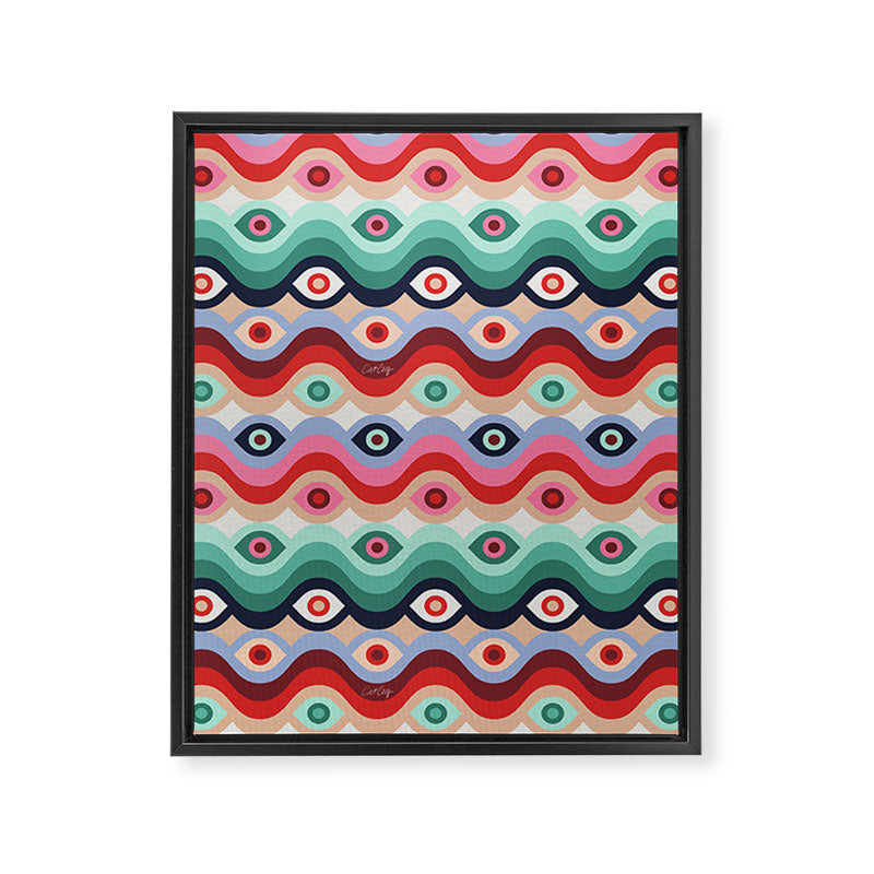 Psychedelic Eye Melt - Mint & Pink Framed Canvas Print Gallery Image 8