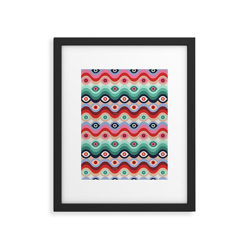 Psychedelic Eye Melt - Mint & Pink Framed Art Print Gallery Image 6