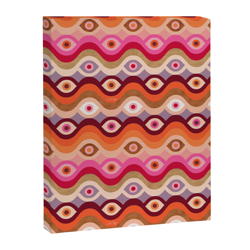 Psychedelic Eye Melt - Pink & Bronze Canvas Print Gallery Image 8