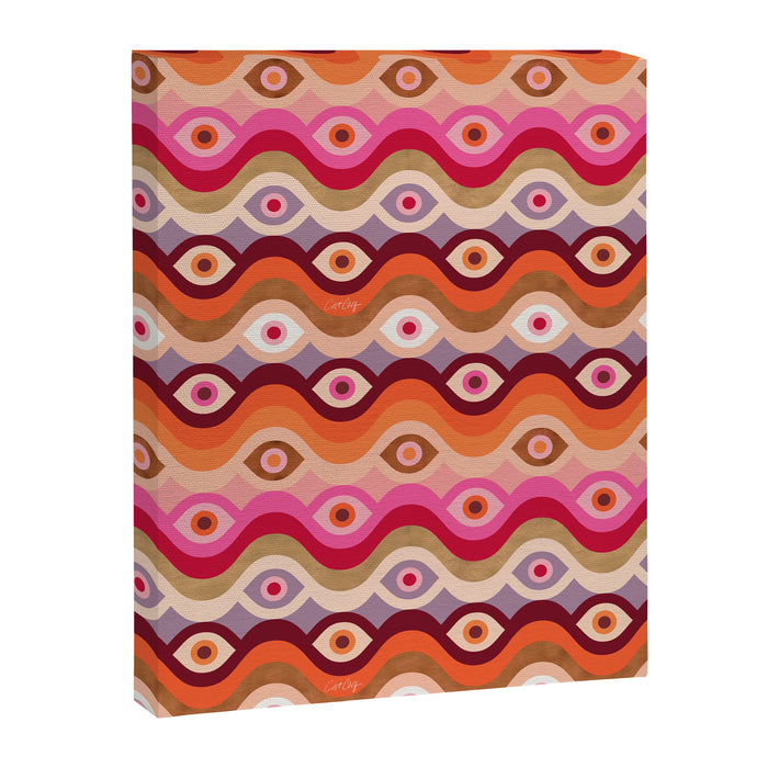Psychedelic Eye Melt - Pink & Bronze Canvas Print Gallery Image 1