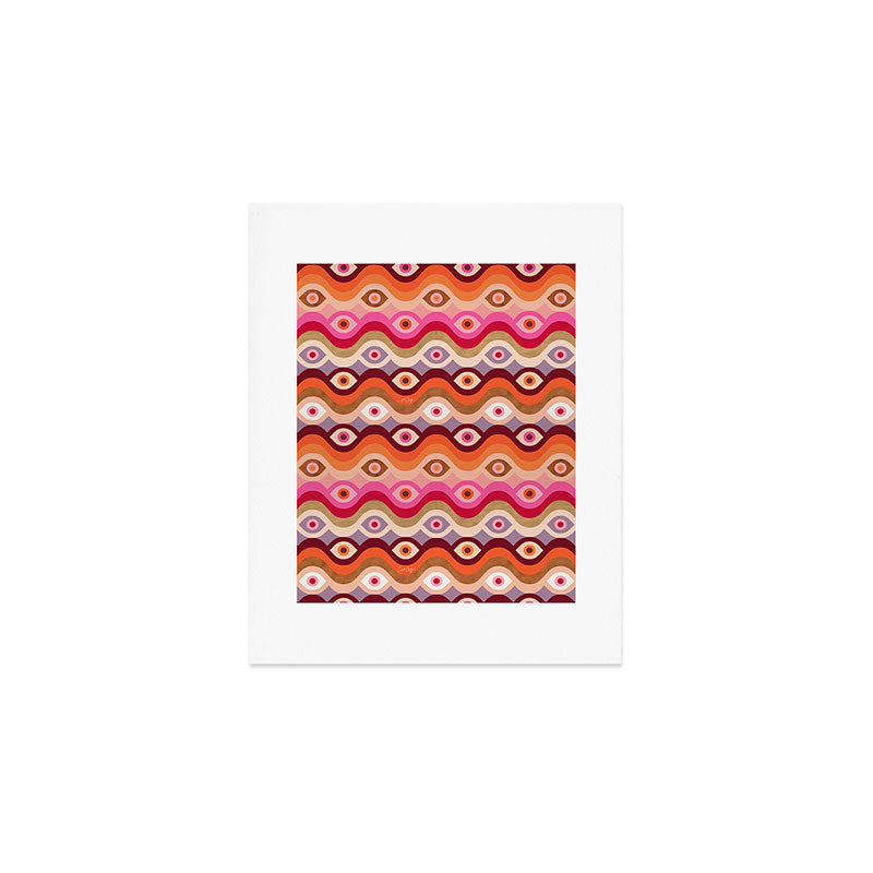 Psychedelic Eye Melt - Pink & Bronze Art Print Gallery Image 1