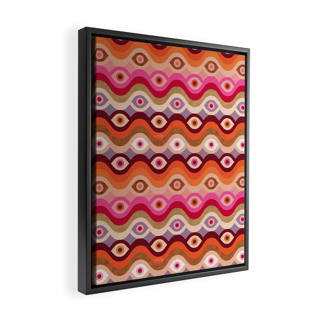 Psychedelic Eye Melt - Pink & Bronze Framed Canvas Print Gallery Image 2