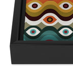 Psychedelic Eye Melt - Teal & Crimson Framed Canvas Print Gallery Image 3