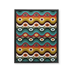 Psychedelic Eye Melt - Teal & Crimson Framed Canvas Print Gallery Image 8