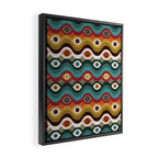 Psychedelic Eye Melt - Teal & Crimson Framed Canvas Print Gallery Image 2