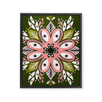 Psychedelic Mandala - Sage & Pink Framed Canvas Print Gallery Image 8