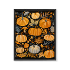 Pumpkin Confetti - Orange on Charcoal Framed Canvas Print Gallery Image 8