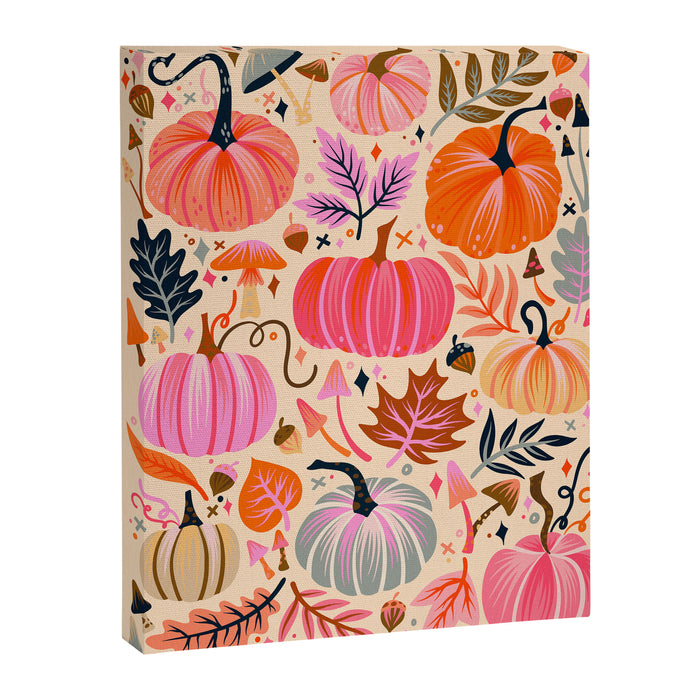 Pumpkin Confetti - Rainbow on Cream Canvas Print Gallery Image 1