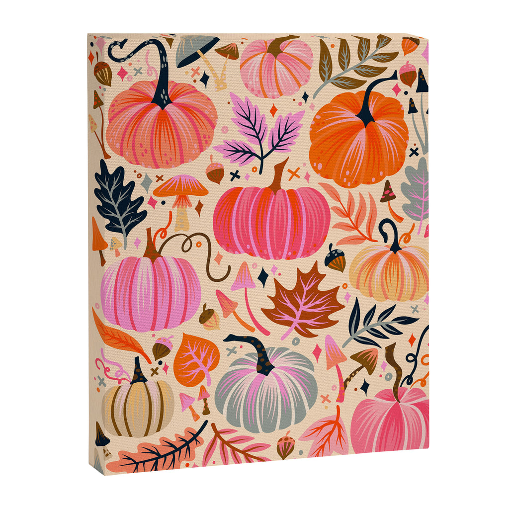 Pumpkin Confetti - Rainbow on Cream Canvas Print Gallery Image 6