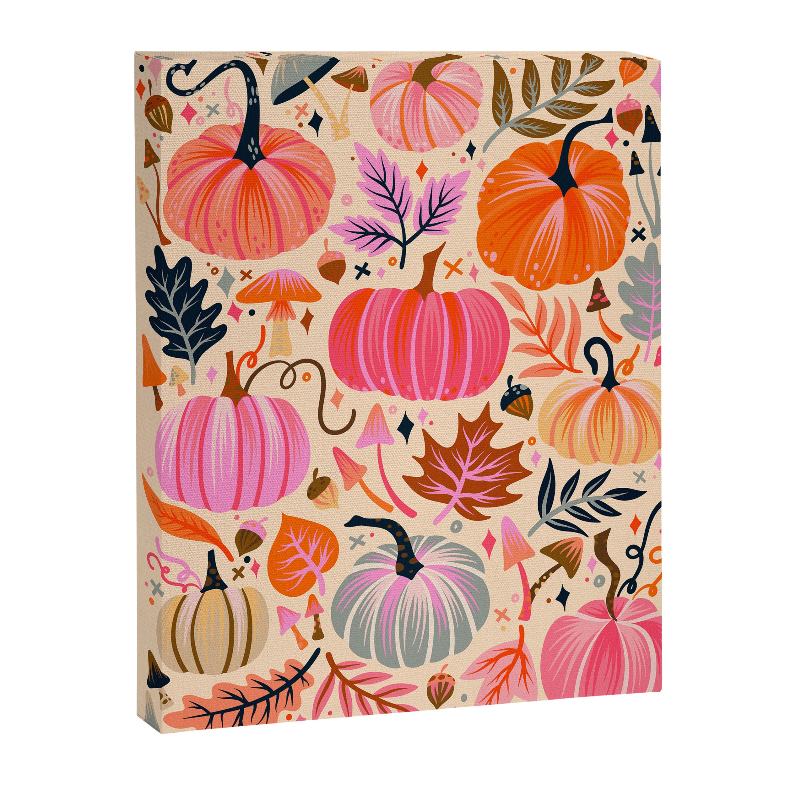 Pumpkin Confetti - Rainbow on Cream Canvas Print Gallery Image 6