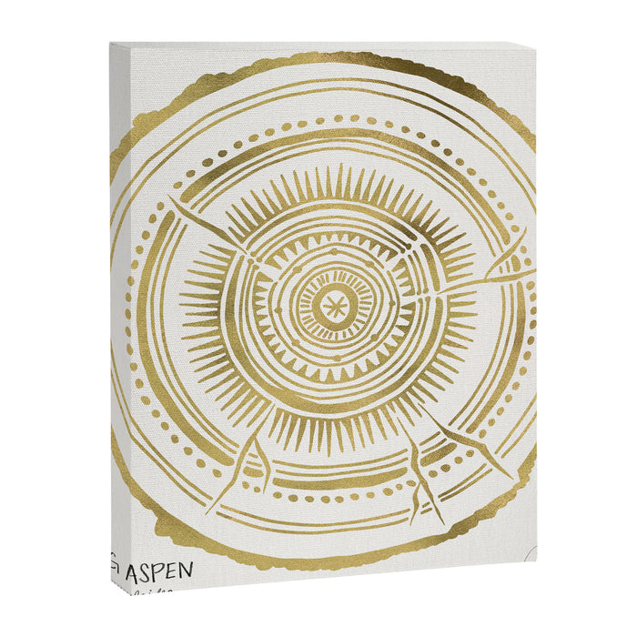 Quaking Aspen - Gold Tree Rings Canvas Print Gallery Image 1