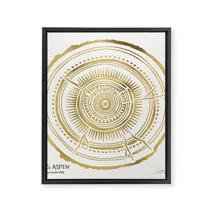 Quaking Aspen - Gold Tree Rings Framed Canvas Print Gallery Image 1