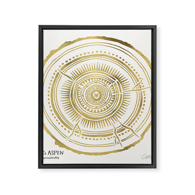 Quaking Aspen - Gold Tree Rings Framed Canvas Print Gallery Image 8