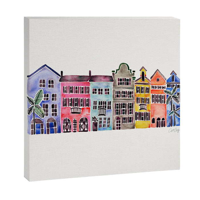 Rainbow Row - Charleston Canvas Print Gallery Image 1