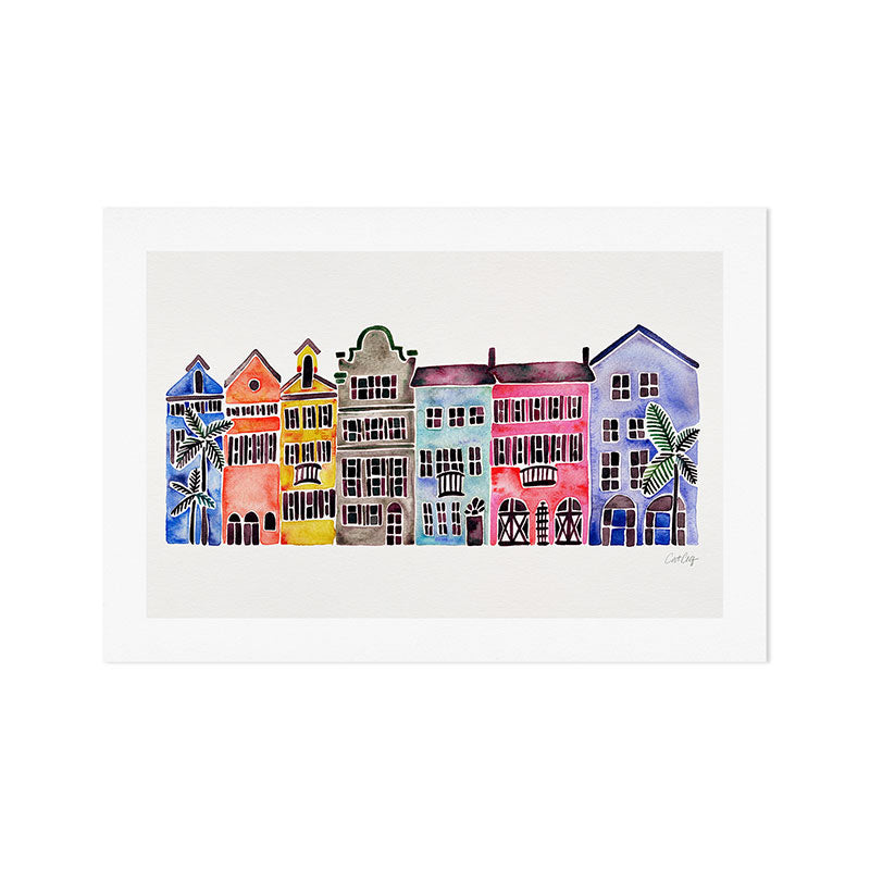Rainbow Row - Charleston Art Print Gallery Image 1