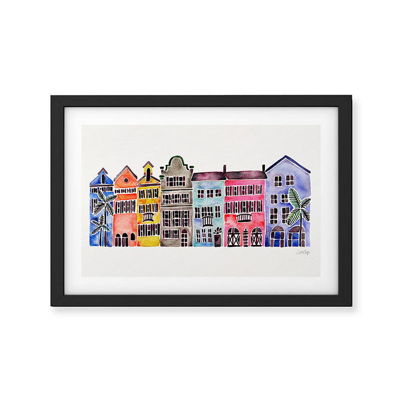 Rainbow Row - Charleston Framed Art Print Gallery Image 3