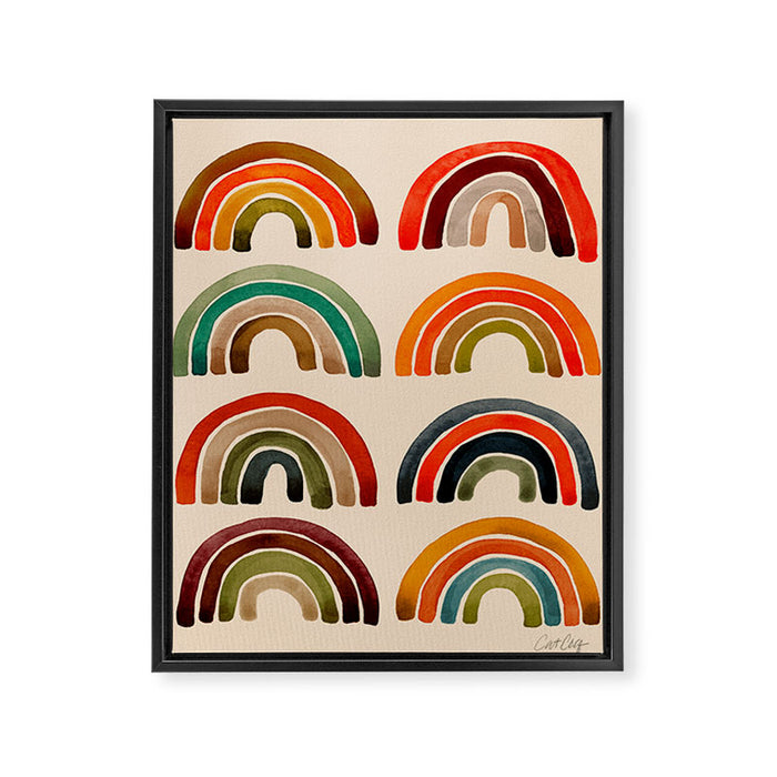 Rainbow Watercolor - Retro Palette Framed Canvas Print Gallery Image 1