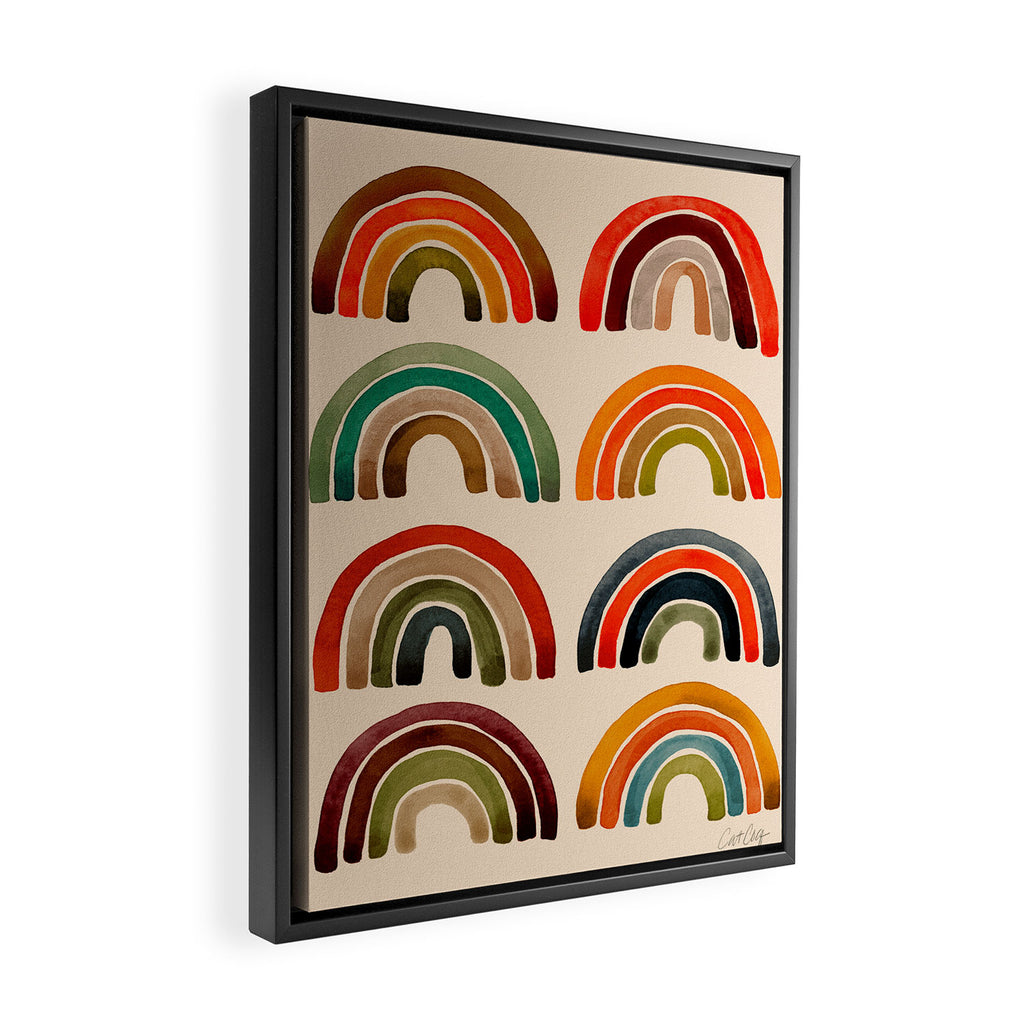 Rainbow Watercolor - Retro Palette Framed Canvas Print Gallery Image 2