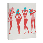 Beach Bombshells - Cyan & Coral Palette Canvas Print Gallery Image 6