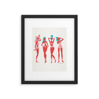 Beach Bombshells - Cyan & Coral Palette Framed Art Print Gallery Image 4