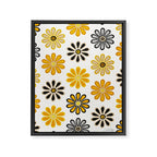 Retro Florals â Yellow & Black Framed Canvas Print Gallery Image 8