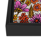 Retro Flower Power - Pink & Red Framed Canvas Print Gallery Image 3