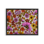 Retro Flower Power - Pink & Red Framed Canvas Print Gallery Image 8